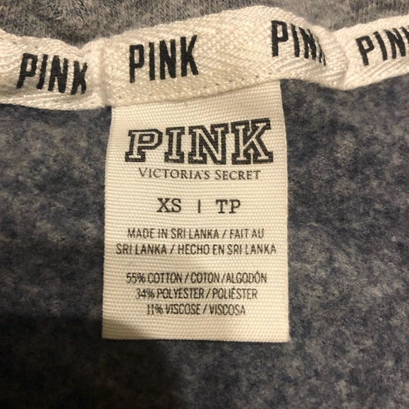 PINK quarter zip. Grey. Size XS. - Picture 5 of 6